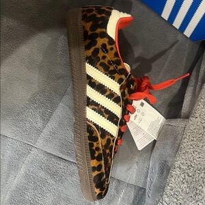 Adidas Animal Print Sneakers with Red Highlights